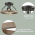 Farmhouse Flush Mount Ceiling Light Wood Grain with 3 Lights